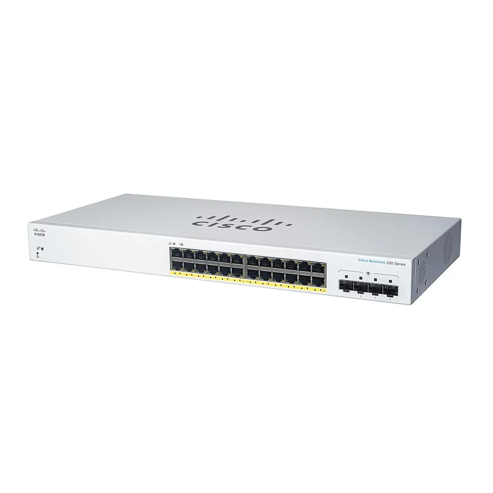 Cisco cbs220 24 port smart managed gigabit poe switch 4 x sfp cbs220 24p 4g uk